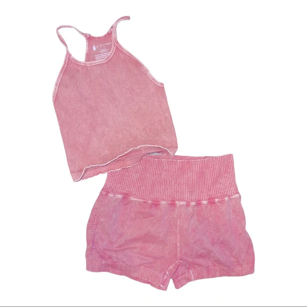 NEW Free People Movement Happiness Top & Good Karma Shorts set - Picture 1 of 3